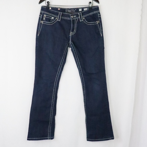 MISS ME Bootcut Jeans with contrast stitching, embroidered & rhinestones - Picture 14 of 14